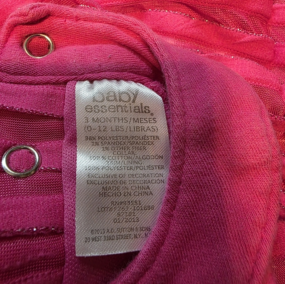 Baby Essentials Pink Ruffled One Piece - Picture 5 of 6
